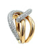 Verdi ring. 2 gold and diamond ring 58 Facettes
