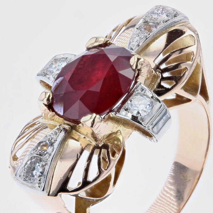 Bague 55 Bague vintage rubis et diamants 58 Facettes 21-747