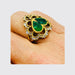 Ring 54 Gold Emerald Pear Ring and Diamonds 58 Facettes