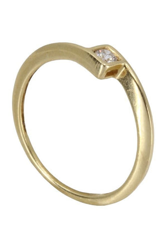 Bague 54 SOLITAIRE MODERNE DIAMANT 0.10 CARAT 58 Facettes 059171