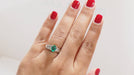 Ring Emerald and baguette diamond ring 58 Facettes 4162