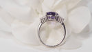Ring 53 White gold amethyst and diamond ring 58 Facettes 30951