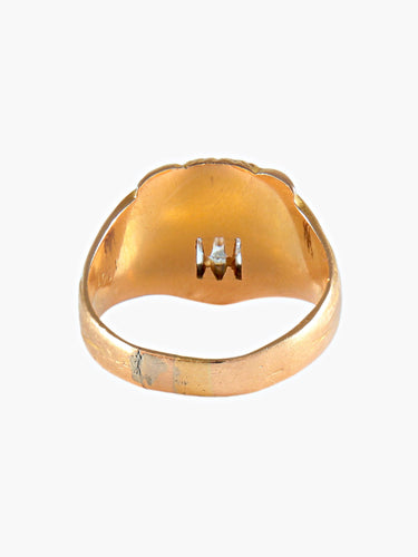 Bague CHEVALIERE LION OR JAUNE AVEC DIAMANTS 58 Facettes