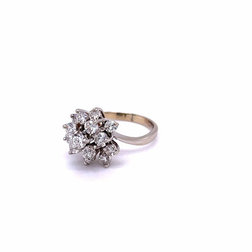 Bague Bague Vintage Diamants Brillants 1,50 Carats 58 Facettes