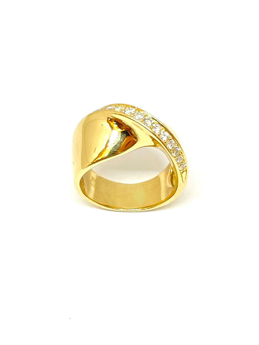 Bague Bague or jaune Ligne de diamants 58 Facettes