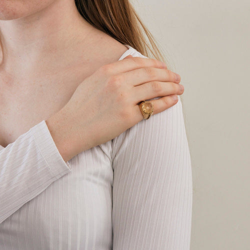 Bague 50 Bague Rétro Or jaune Citrine 58 Facettes 240442