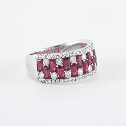 Bague 54 Bague Damier Rubis 58 Facettes 2.105