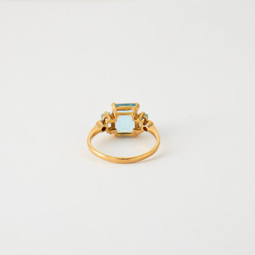 Bague 61 Bague Topazes bleues or jaune 58 Facettes
