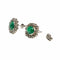 Boucles d'oreilles Boucles d'oreilles rosace en platine style Art Déco avec diamants et émeraude 58 Facettes Q13B