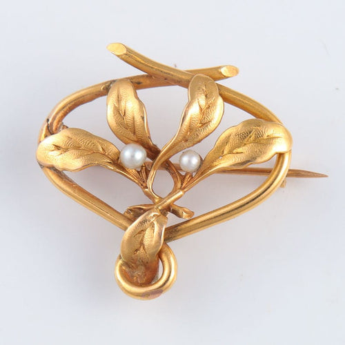Broche Broche Art Nouveau motif fleuri 58 Facettes JE73