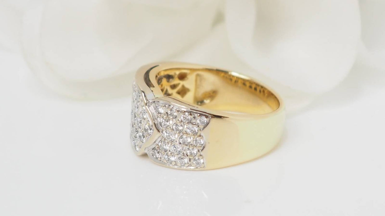 Bague 54 Bague ruban or jaune diamants 58 Facettes 32537