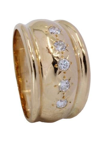 Bague 52 BAGUE JONC DIAMANTS GODRONNÉ 58 Facettes 058121