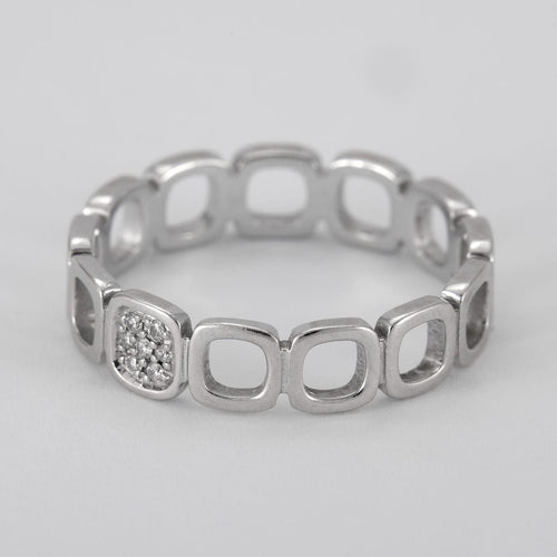 Bague 54 DINH VAN - Bague motifs carrés Diamants 58 Facettes