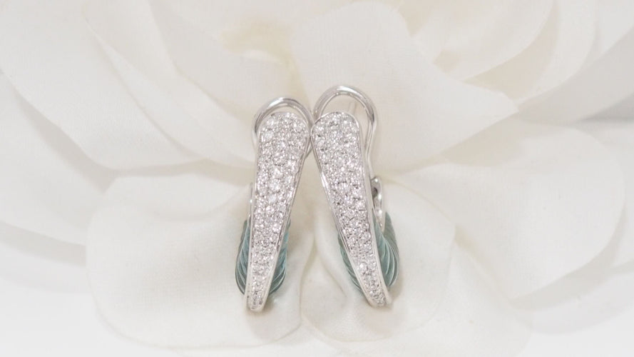 Boucles d'oreilles Boucles d'oreilles aigues marines et diamants 58 Facettes 32153