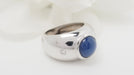 Ring 51.5 White gold and star sapphire bangle ring 58 Facettes 32559