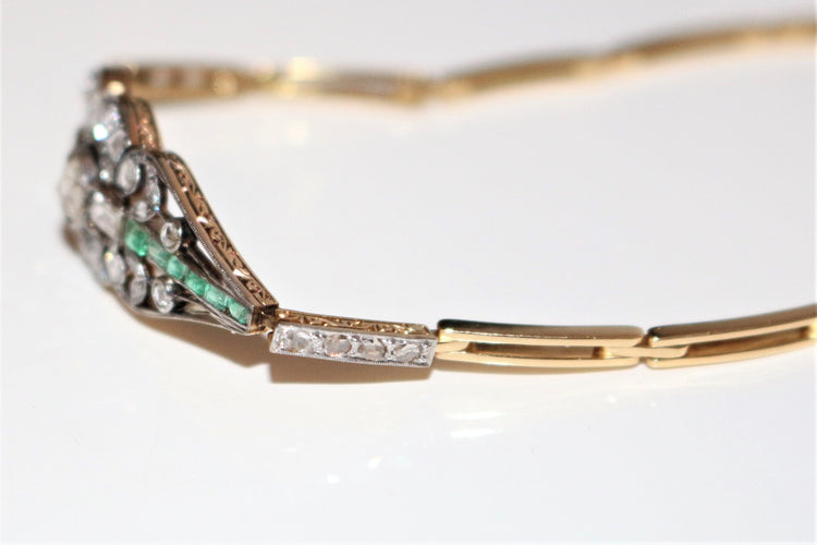 Bracelet Bracelet diamants et émeraudes 58 Facettes 520