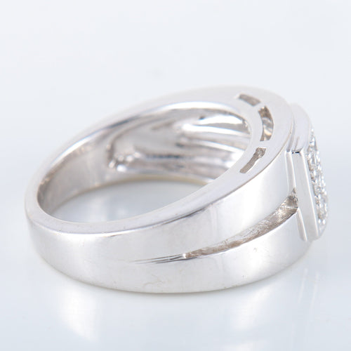 Bague 52 Bague Double or blanc Diamants 58 Facettes 8392