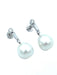 Earrings Platinum, diamond and pearl earrings 58 Facettes