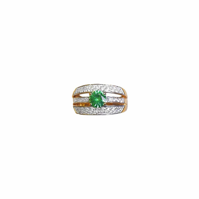 Bague 55 Bague Or jaune Diamants Tourmaline verte 58 Facettes 41650034