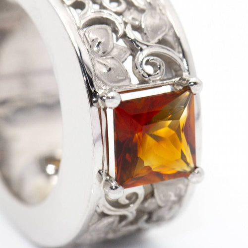 Bague 54.5 CARRERA - white Gold Citrine Ring 58 Facettes D360526FJ