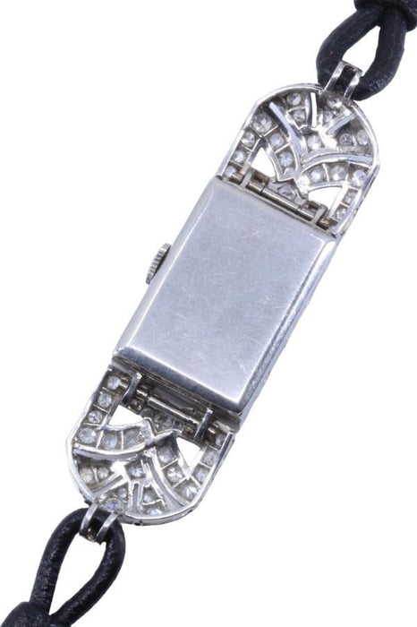 Montre MONTRE ELITE ART-DÉCO PLATINE ET DIAMANTS 58 Facettes 062041