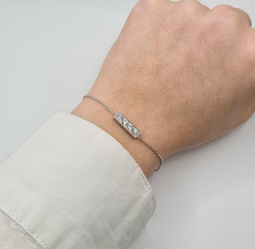 Bracelet 18-carat white gold bracelet set with diamonds 58 Facettes