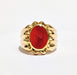 Ring 53 Yellow gold gadrooned signet ring intaglio on carnelian 58 Facettes TBU