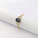 Ring Ring in yellow gold, diamonds & sapphire 58 Facettes 26237