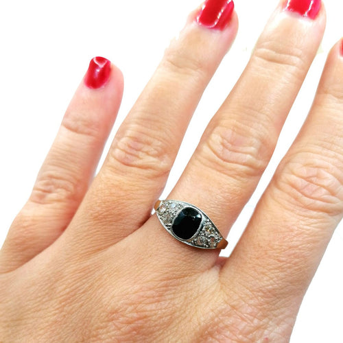 Bague Bague Art Déco Saphir Diamants 58 Facettes 2686