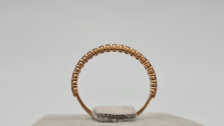 Bague 50 Bague demi alliance en Or rose, Diamants 58 Facettes