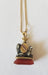 Pendant Collection - chain and seal pendant, gold silver and ruby 58 Facettes