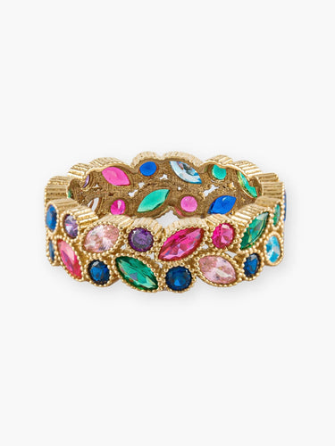 Bague Bague Or Jaune et Pierres de couleurs 58 Facettes 210003