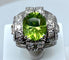Bague Bague Art Déco Platine diamants et péridot 58 Facettes