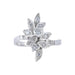 Bague 54.5 Bague "feuilles" or blanc et diamants 58 Facettes P6L14D