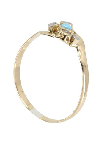 Bague BAGUE NAPOLÉON III TURQUOISE, PERLES ET DIAMANTS 58 Facettes 039081