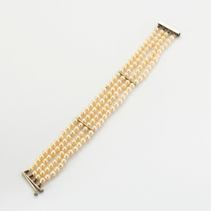 Bracelet Bracelet manchette perles fermoir diamants 58 Facettes