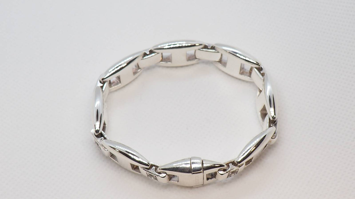 Bracelet Bracelet Hermès Cassiopée en argent et saphirs 58 Facettes