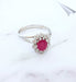Ring 58 Marguerite ring, in white gold, rubies, diamonds 58 Facettes AA 1557