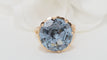 Bague 56 Bague vintage en or rose et topaze bleue 58 Facettes 32331