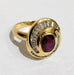 Ring 51 Yellow gold ruby ​​and diamond swirl ring 58 Facettes 1CA202/1