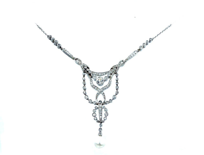 Collier Collier Négligé vers 1910 en or, platine et diamants 58 Facettes
