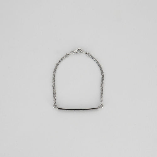 Broche Bracelet or blanc barrette de diamants noirs 58 Facettes