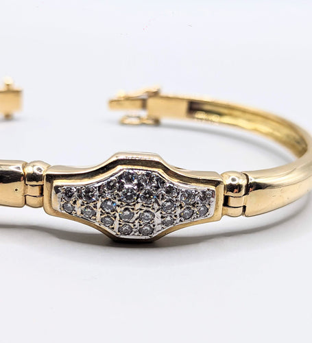 Bracelet Bracelet jonc or jaune et diamants 58 Facettes