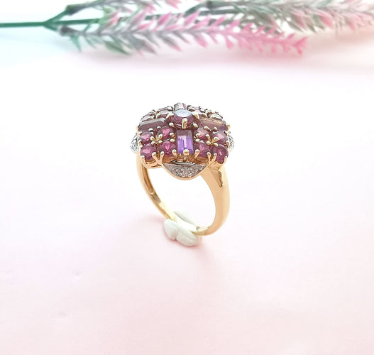 Bague Bague Améthystes Rubis Diamants 58 Facettes AA 1617