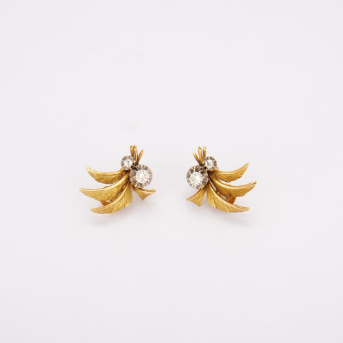 Boucles d'oreilles Boucles d'oreilles en or jaune et diamants 58 Facettes