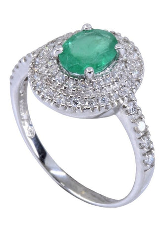 Bague Bague moderne, émeraude, diamants 58 Facettes 067961