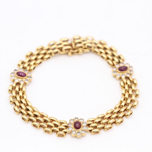 Bracelet Bracelet panthère en or avec rubis et zircone trotteuse 58 Facettes E358654