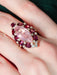 Bague 52 Bague Quartz rose Tourmalines Diamants 58 Facettes