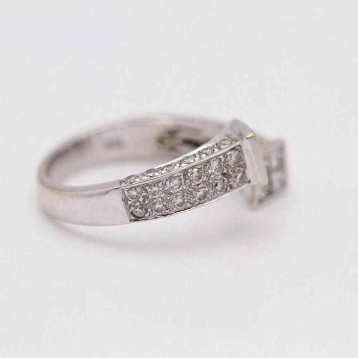 Bague 54 Bague croix Or blanc Diamants 58 Facettes E356794