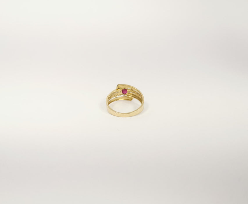 Bague Bague en or jaune et blanc Rubis 58 Facettes LT 3252